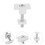 Aluminum Panel Clamps Silver 4pcs 2.3x1.6x1.5in 9
