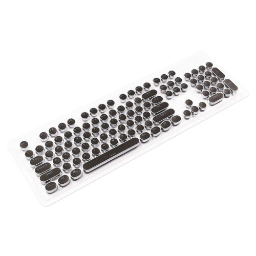 Round Keys PBT Gaming Keyboard Retro - black 2
