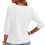 Women's White Eyelet Lace Tunic Top with Three-Quarter 6