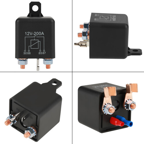 Ρελέ φόρτισης Split Relay12V DC200A Ρελέ εκκίνησης αυτοκινήτου με διαμόρφωση 4 ακίδων 1