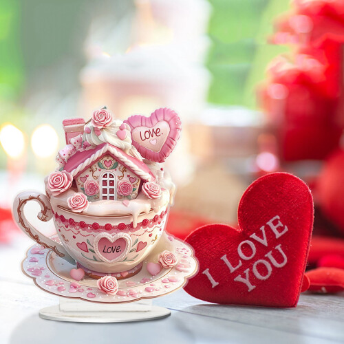 Acrylic Heart Table Sign for Valentine's Day with Stand 2