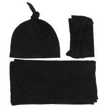 Spædbarnshovedbeklædningspakke, 4-vejs stretchmikrofleece, varm og behagelig, unisex-design, termisk isolering, inklusive hue, hårbånd og