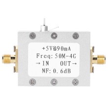 Amplificador de radiofrequência de banda larga com isolamento de informações CA. Design de baixo ruído que suporta amplificação de ganho fixo e