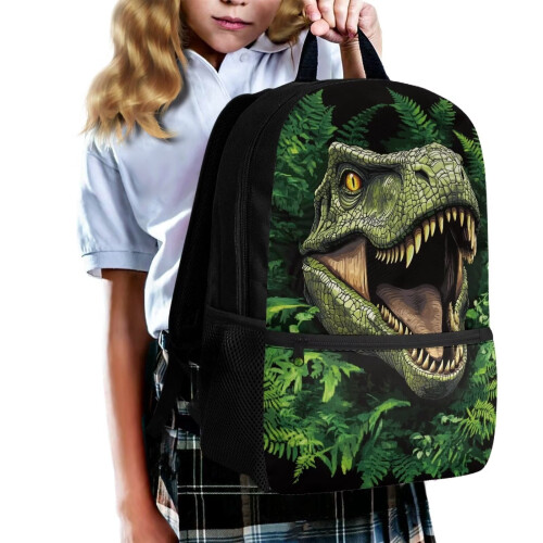 Forest Dinosaur Kids Backpack, 17" Lightweight School Bag for Preschool–Elementary, Compatible with School Needs 1