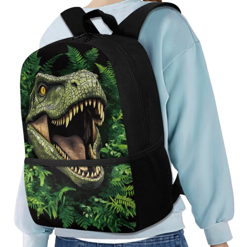 Forest Dinosaur Kids Backpack, 17" Lightweight School Bag for Preschool–Elementary, Compatible with School Needs 2
