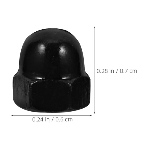 100 PCS Hexagonal Bolt Covers Protection Caps for Screws Black 1