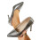 Ασημί γυναικεία slip-on τακούνια με μυτερή μύτη, Plus Size, σχέδιο με πέτρες, EU39 (9,65"), 1,19 7