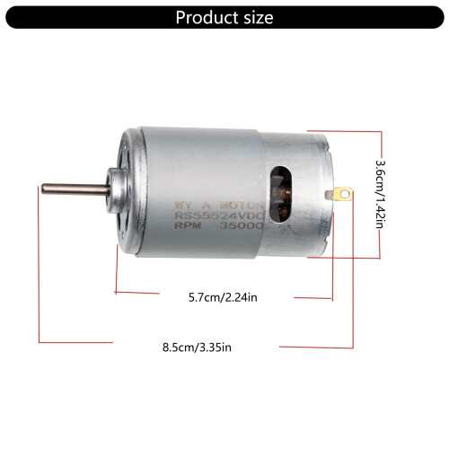 2 τεμάχια Ισχυρό μοτέρ RS555 24V για παιδιά, ενεργειακά αποδοτικό σχεδιασμό, εύκολη 2