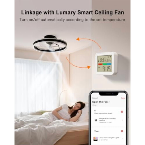Έξυπνο θερμόμετρο-υγρόμετρο WiFi/Bluetooth με ειδοποιήσεις εφαρμογής, οθόνη LED και 1