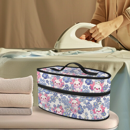 Axolotl Flower Garden Polyester Steamer Storage Bag 1