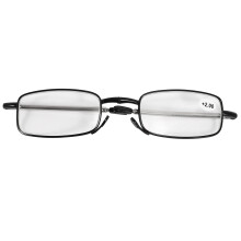 Portable 1 Pairs of Compact Folding Reading Glasses with Flip Top Carrying Case for Fashion Men and Women Rotation Eyeglass +2.0 black