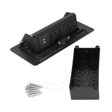 Connection Box Pop Up Socket Desktop Power Strip Multi Outlet USB Ports45Degree Pop Up Design Fireproof Housing Easy Mounting Space Saving
