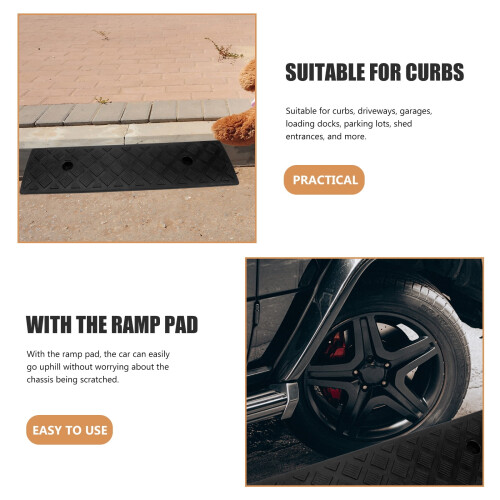 Ramps for Car Threshold Ramp Plastic Black 1Set 1