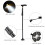 Foldable Aluminum Alloy Walking Cane with LED Light, Adjustable, Black 14
