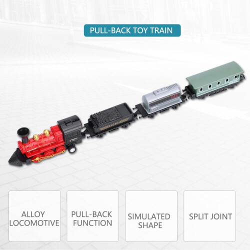 Classic Alloy Train Pull Back with Carriages 2