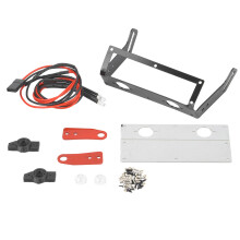 Suporte universal de aço inoxidável para placa de licença articulada compatível com guincho, ideal para veículos RC Crawler, UTVs e ATVs