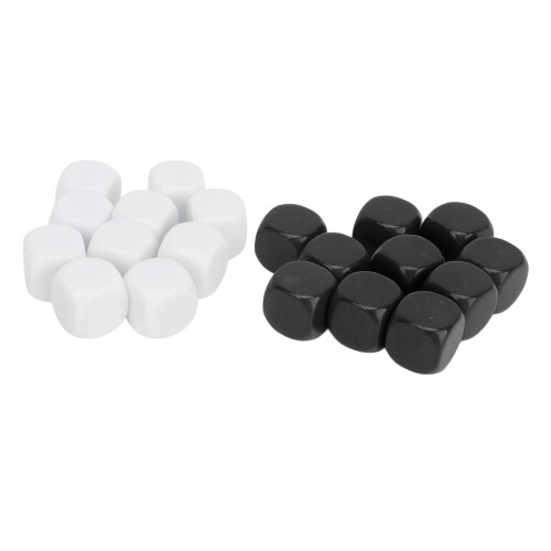 20 Pcs DIY Sticker Dice 16x16x16mm White/Black 2