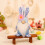 Easter tabletop couple doll set with apron dress 5