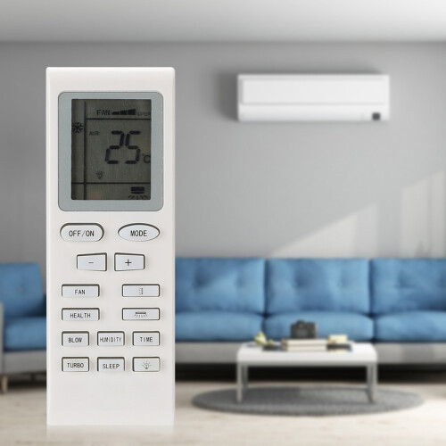 White ABS Air Conditioner Remote Control for Sanyo, 10m Range