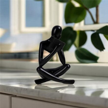 Sculture di Pensatori, Statua in Resina di Pensatori Neri Ornamento da Lettura, Decorazione di Sculture di Pensatori, Decorazione di Libri Moderni A