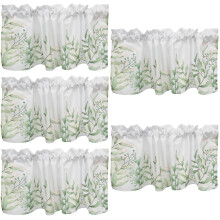 5Pcs Multi Color Rustic Style Window Valance Short Curtains for Home