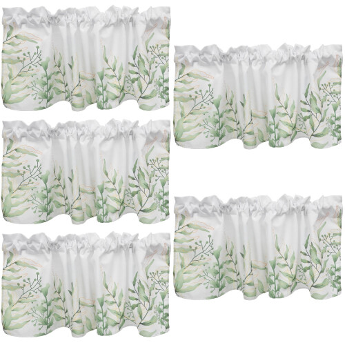 5Pcs Multi Color Rustic Style Window Valance Short Curtains for Home