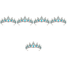 5Pcs Sky-Blue Rhinestone Tiaras for Women Bridal Party Birthday Crowns