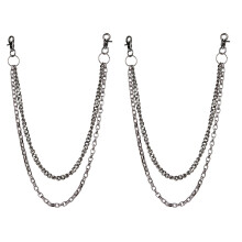 2Pcs Stylish Black Trousers Chain for Pants Punk Gothic Accessory