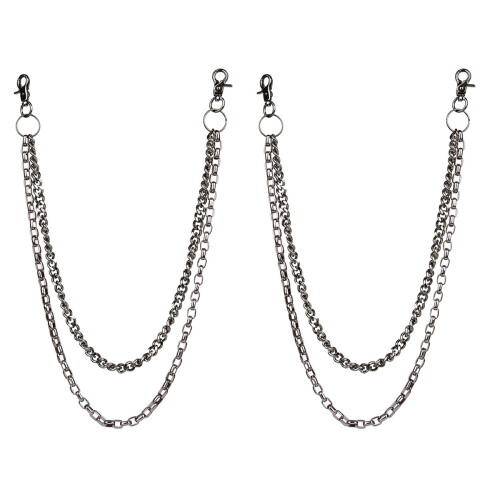 2Pcs Stylish Black Trousers Chain for Pants Punk Gothic Accessory