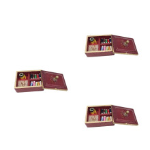 3Pcs Assorted Color Kid Mini House Toy Wooden Sewing Box DIY Gifts