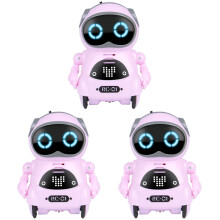Mini-RC-Roboter 3-tlg. mit -, Tanz-, Singefunktion, LED, pink