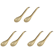 6Pcs Food-Grade Stainless Steel Caviar Colanders Golden Kitchen Spoons