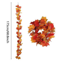 Thanksgiving Slingers 4 Stuks Kunstmatige Herfstslinger Esdoornbladeren 5.8ft Decoratieve Herfstslinger voor Open Haard Deurkozijn