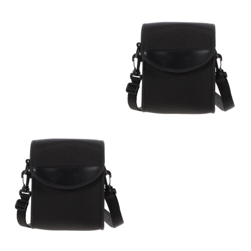 2Pcs Black Travel Binoculars Pouch Comfortable Durable Telescope Bag