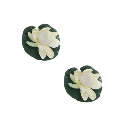 2Pcs White LED Floating Lotus Light Romantic Pool Flower Decoration
