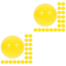 50Pièces Boules De Jeu Jaunes PVC Ouvertes Pour Animations Loteries