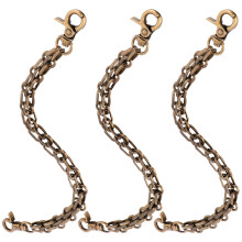 3Pcs DIY Purse Chains Light Brown Zinc Alloy Buckle Replacement Straps