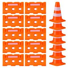 4Pièces Mini Signaux Et Cônes En Plastique Orange Pour Enfants