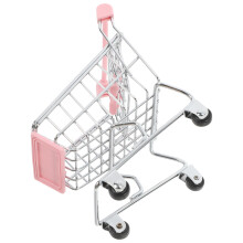 Mini Shopping Basket Delicate Cart Child Handcart Modeling Decor Toy