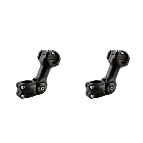 2Pcs Aluminum Alloy Adjustable Angle Black Bike Handlebar Stem Riser