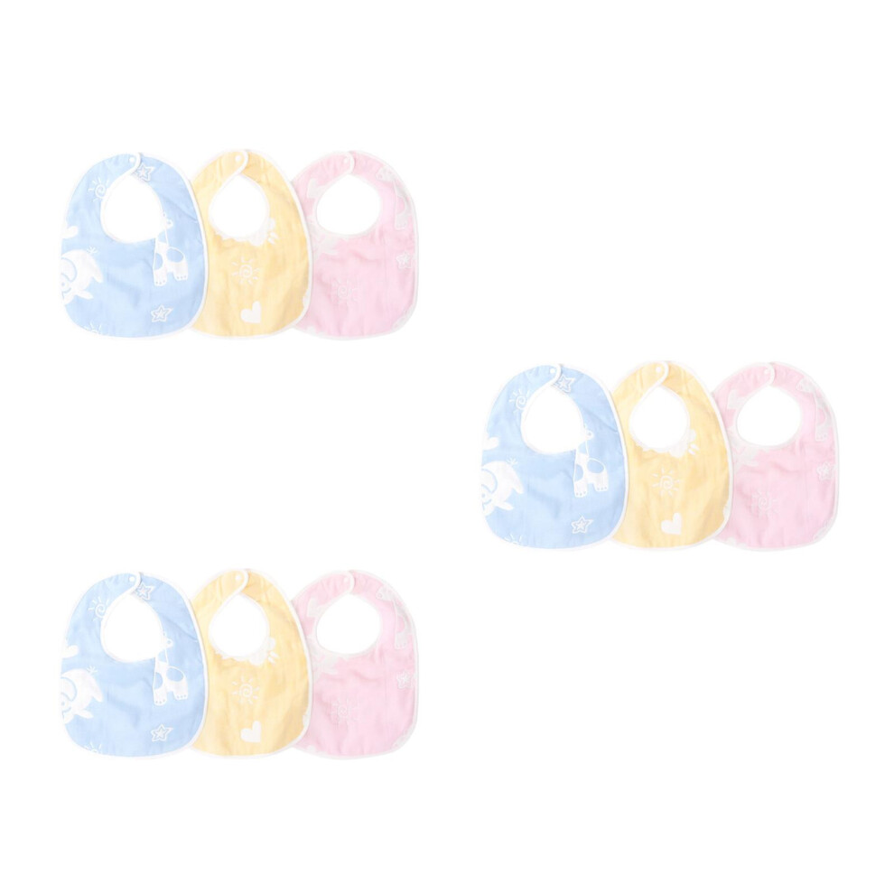 Totority 9Pcs Cotton Baby Bibs Bandana Style Absorbent Drool Bibs For Infants