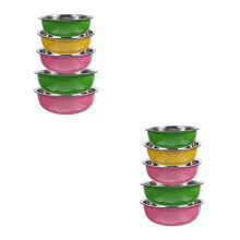 2Pcs Stainless Steel Mixing Bowls Assorted Color Thickened Food Basins