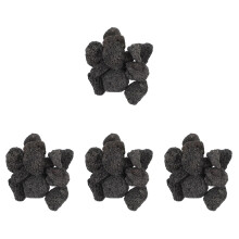 4Pcs Black Volcanic Stone Rocks for Fish Tank and Planter Decoration