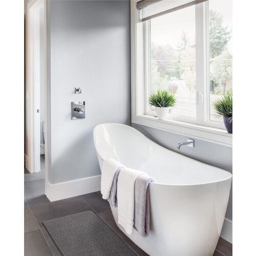 Non-Slip Shower Mat PVC Loofah Quick-Drying Grey 2