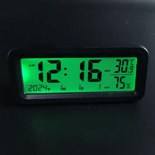 Compact Solar Powered Clock for Vehicle Dashboard with Multi Function Display 1