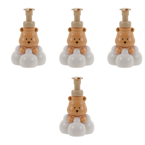 4Pièces Flacons Moussants Pe Portables Nuages Ours Multi Usage Voyage