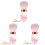 3Pièces Kit Pinceaux Blush Rose Usage Professionnel Et 1