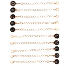 10Pcs Fashion Black Metal Number Charms for Bracelets Bags Keychains
