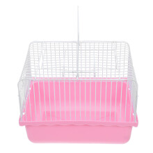 ABS Pink Small Animal Cage with Transparent Window for Travel
