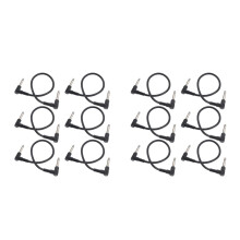12Pièces Câbles Patch Guitare Électrique Noir PVC Stable